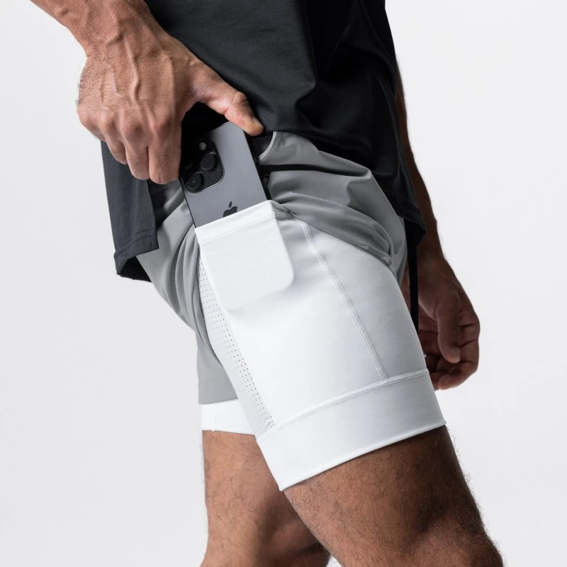 Short de sport 2 en 1 pour hommes