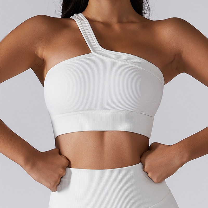 Soutien-gorge de sport côtelé à une épaule