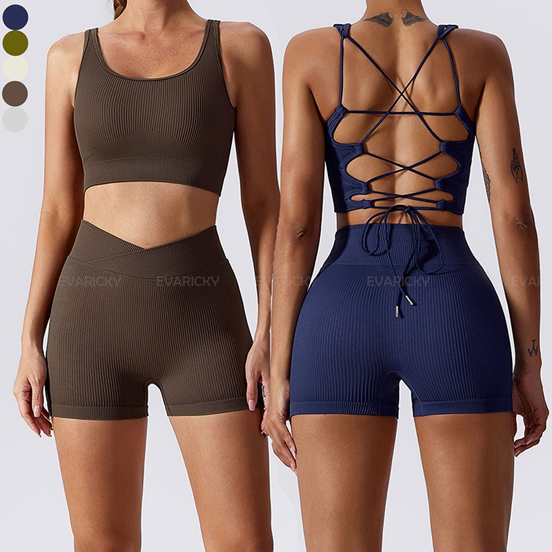 Soutien-gorge de sports de yoga à lacets rembourrés